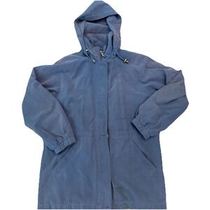 London Fog Women's Medium Blue Microsuede Zip Jacket Midweight Outerwear